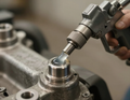 Lube gun on a chassis fitting