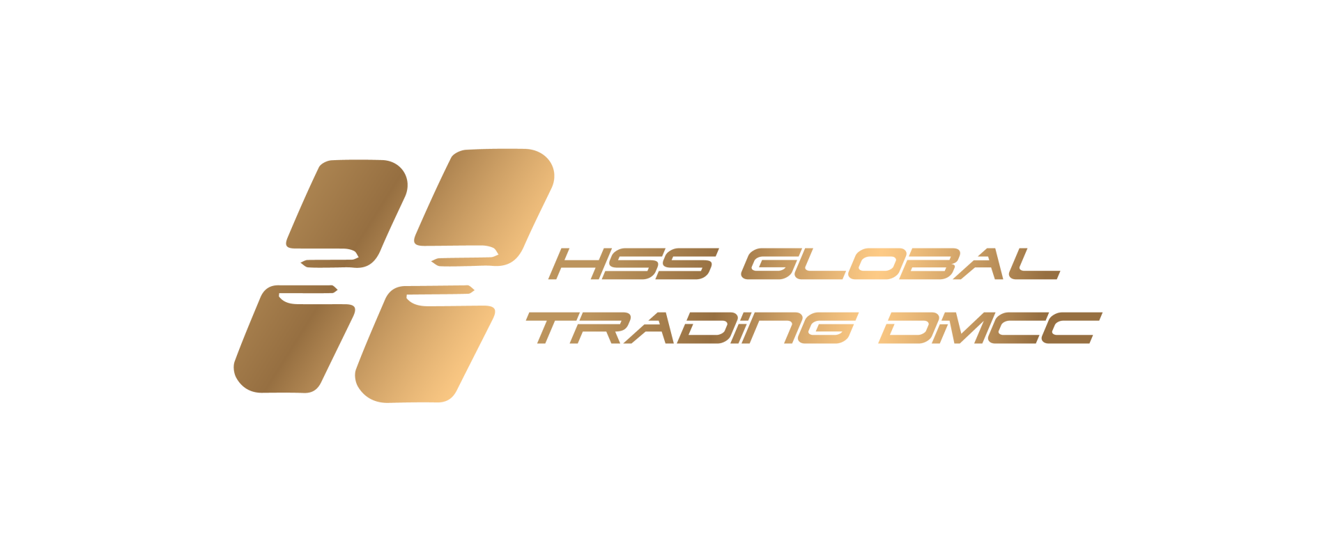 Logo of HSS Global Trading DMCC in gold on a white background.