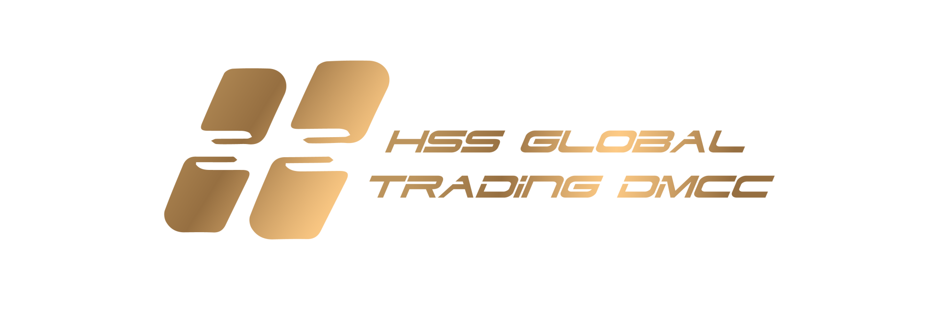 Logo of HSS Global Trading DMCC, gold and brown design with text on a white background.