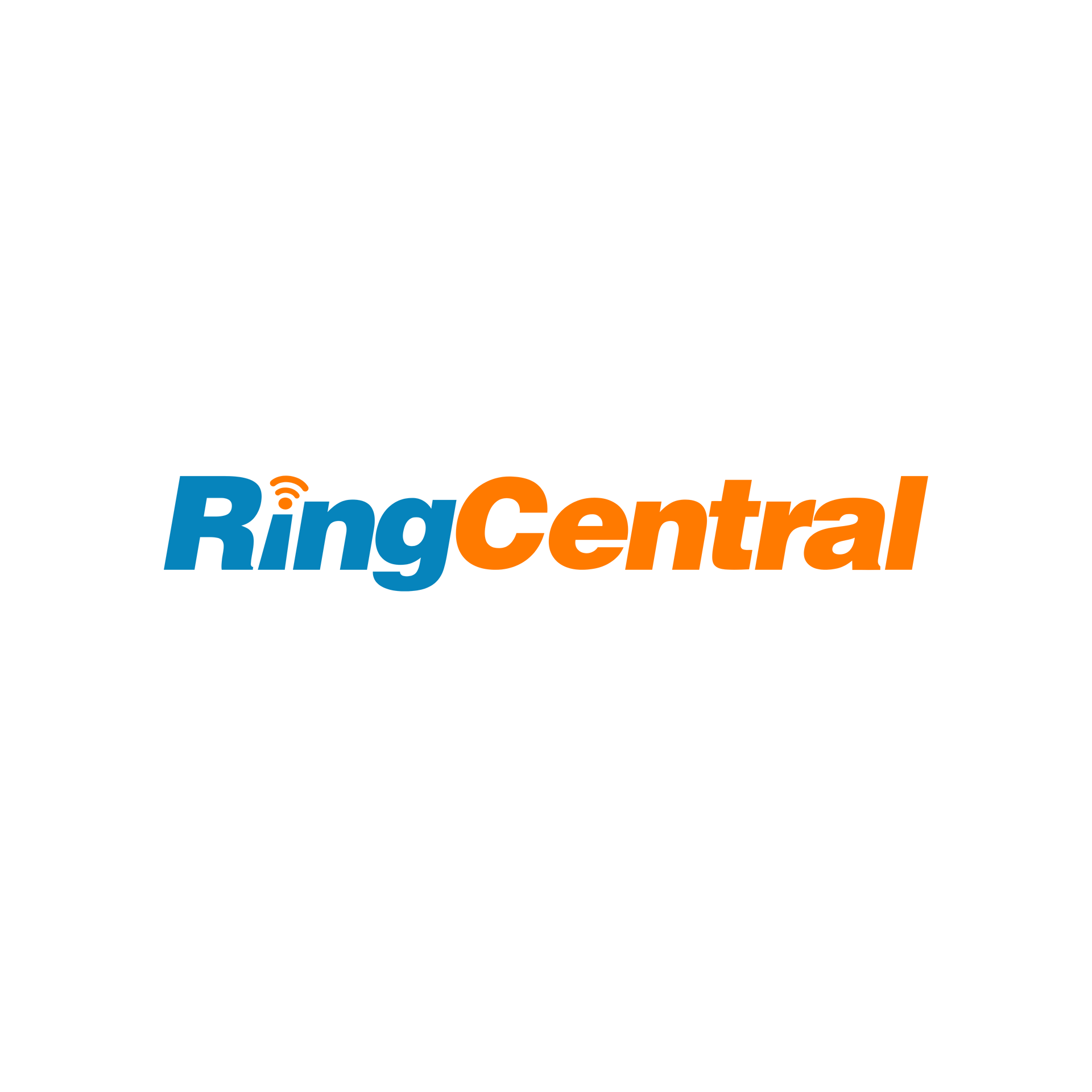 RingCentral logo in blue and orange on a white background