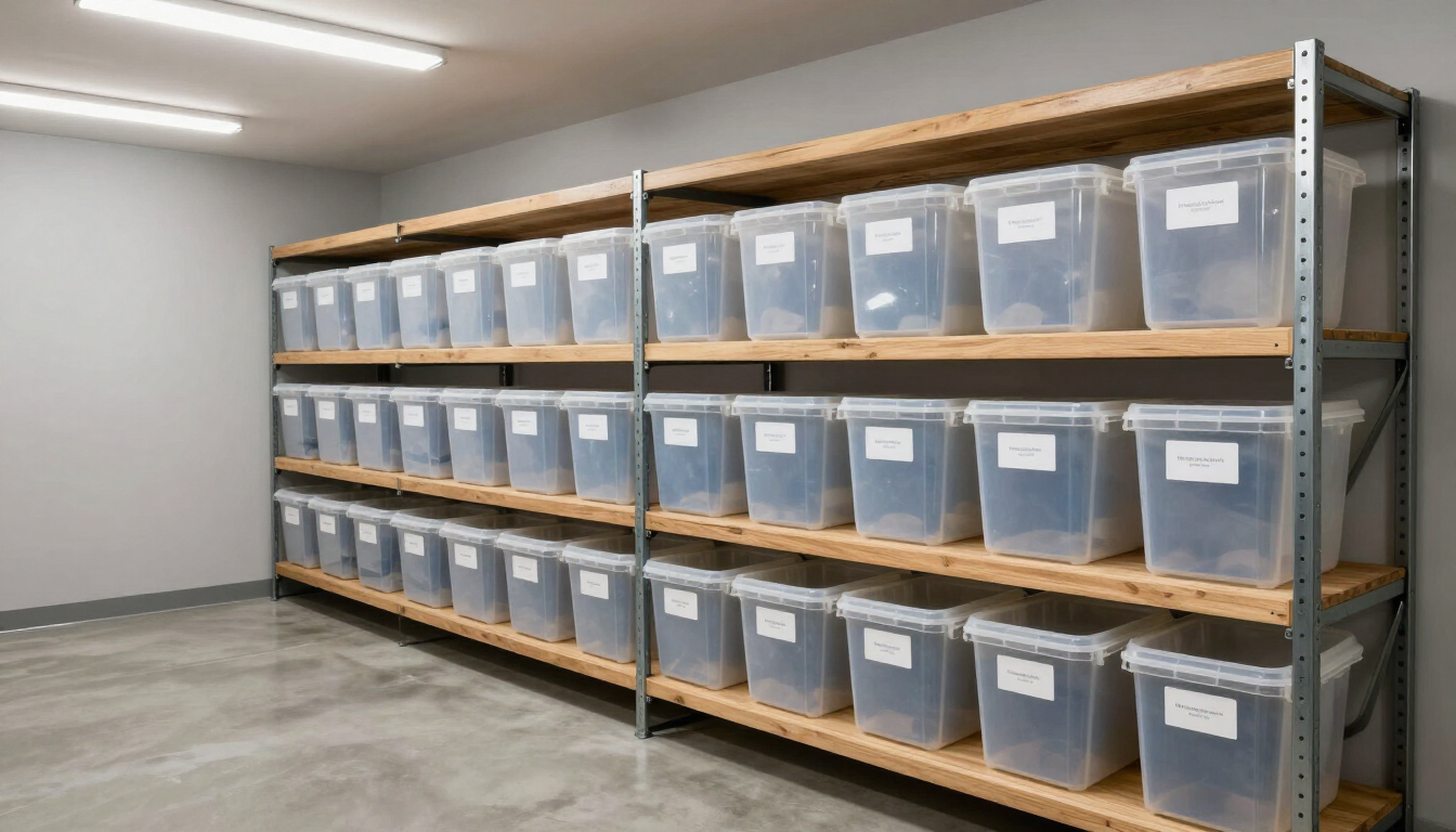 Organized basement storage