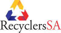 A logo for a company called recyclers sa with a recycling symbol.