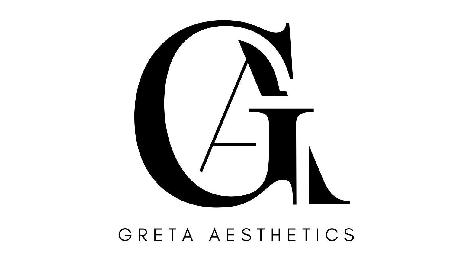 Logo: „GA“-Monogramm in Schwarz, darunter im Text „Greta Aesthetics“.