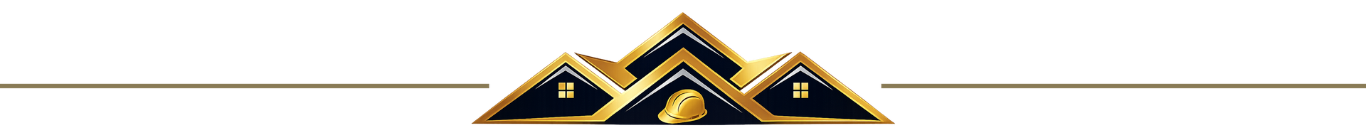 Gold and black geometric border with a small mountain-like emblem centered at the top