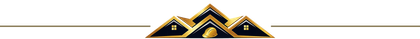 Gold-and-black geometric decorative border with triangle motifs on a white background