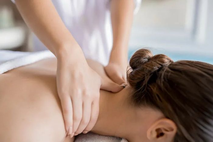 Woman Having Neck Massage Woman Having Neck Massage