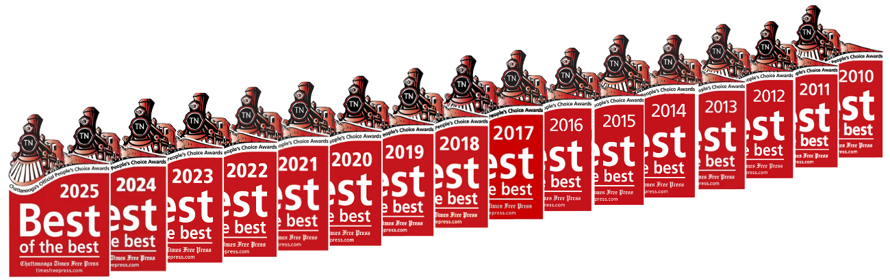A row of red