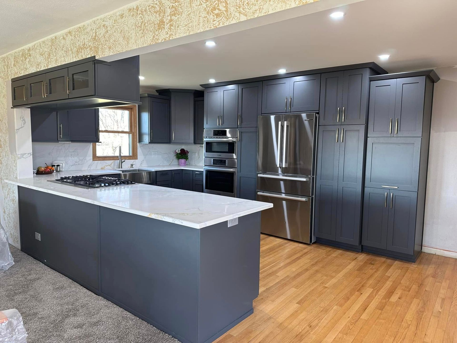 Blue Kitchen Island Cabinets Broadview IL