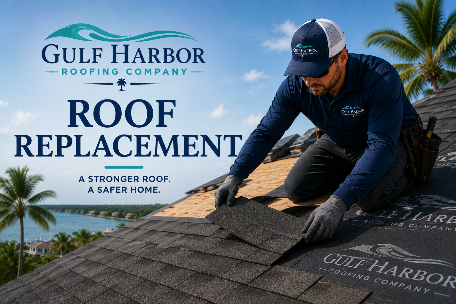 Roof replacement on a coastal home in Sarasota, Florida