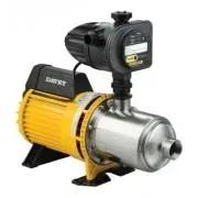 Yellow and stainless steel water pump with black motor housing