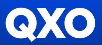 White QXO logo on a blue background