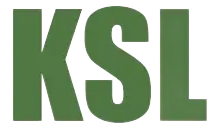 Green KSL logo in bold block letters on a white background
