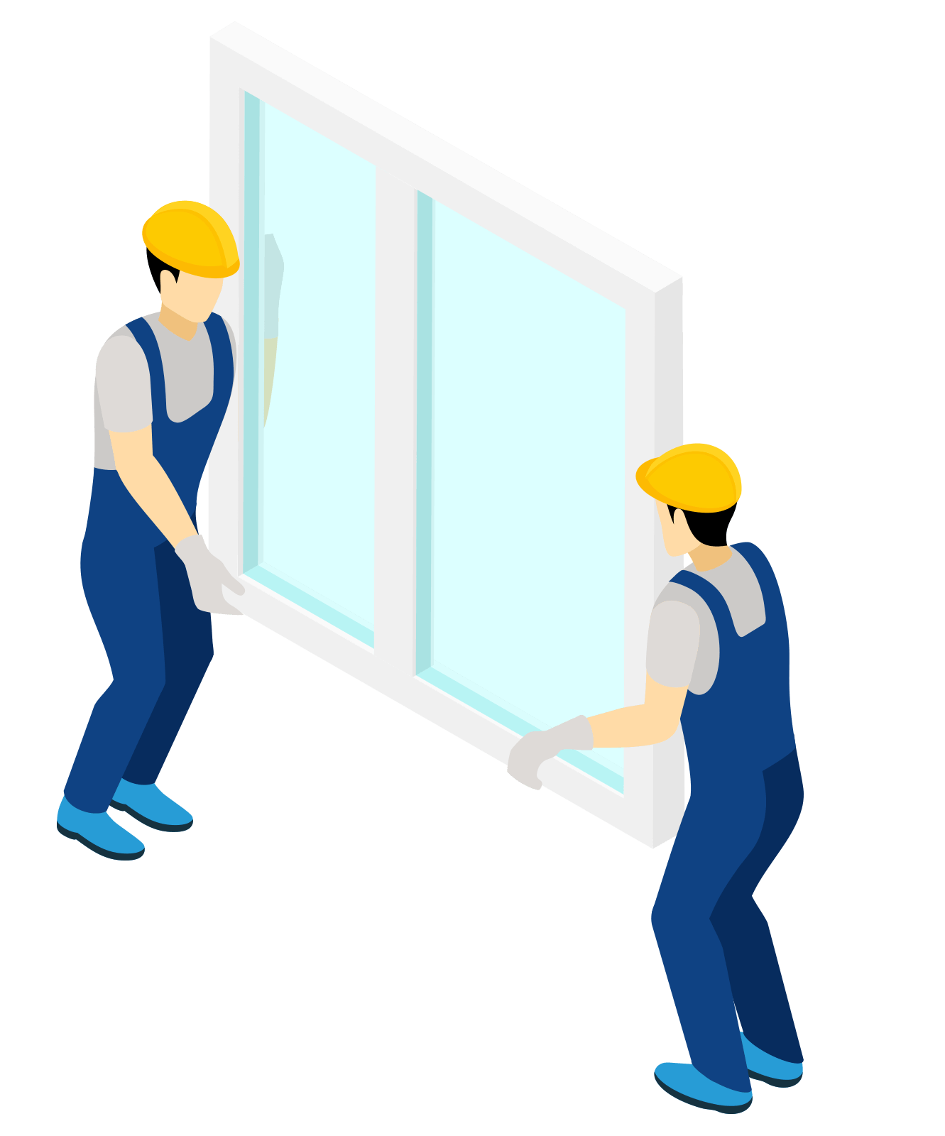man carrying glass window