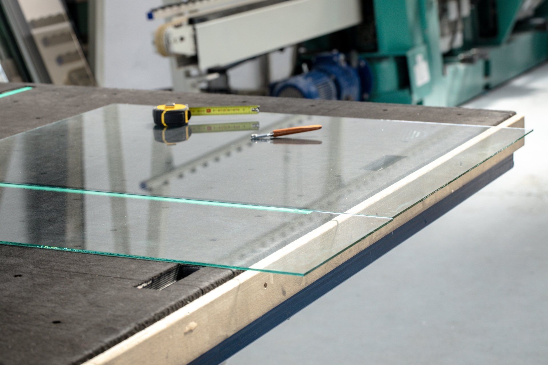 window glass on the table