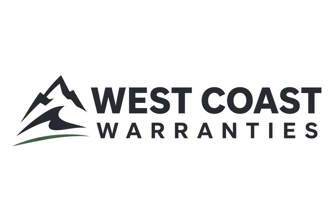 West Coast Warranties logo with mountain graphic and black text