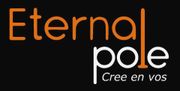 Un logotipo para el polo eterno sobre un fondo negro.