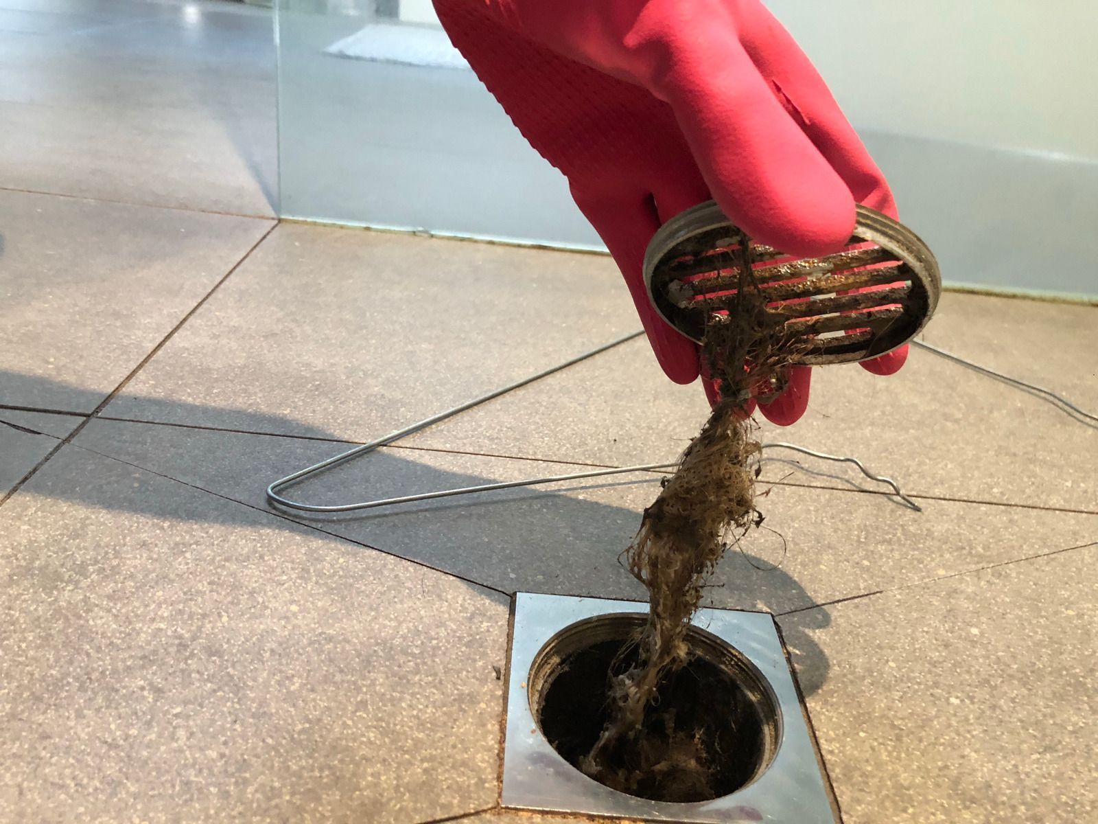 Cleaning Drain with Brush