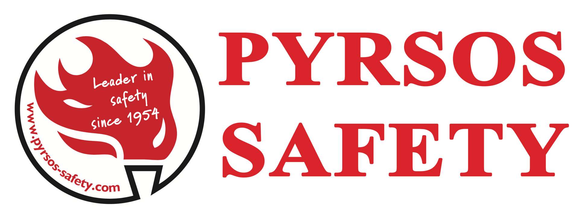 A logo for pyrsos safety with a red flame in a circle LIFECELL Client relationships