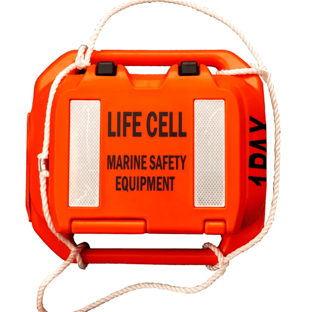 A life cell marine safety equipment is attached to a rope LIFECELL products