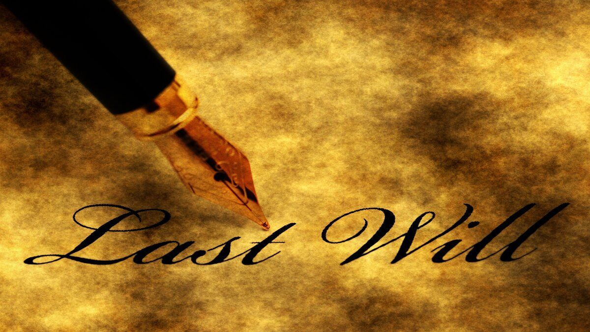 A fountain pen writes “Last Will” on aged parchment