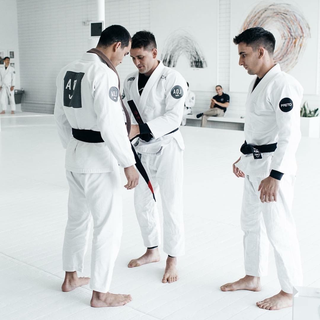 Adults training Brazilian Jiu Jitsu at Breathe Jiu Jitsu in Yaphank, NY to build focus and strength