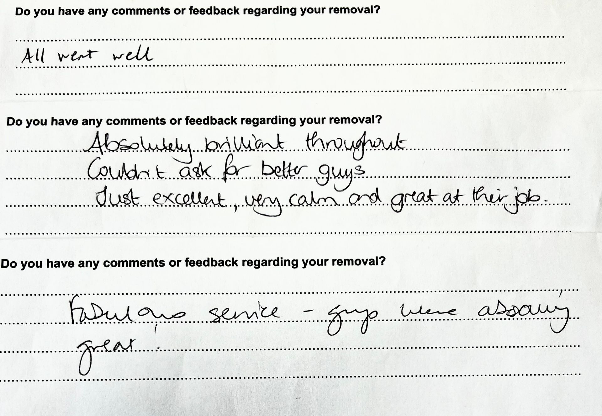 Removal reviews