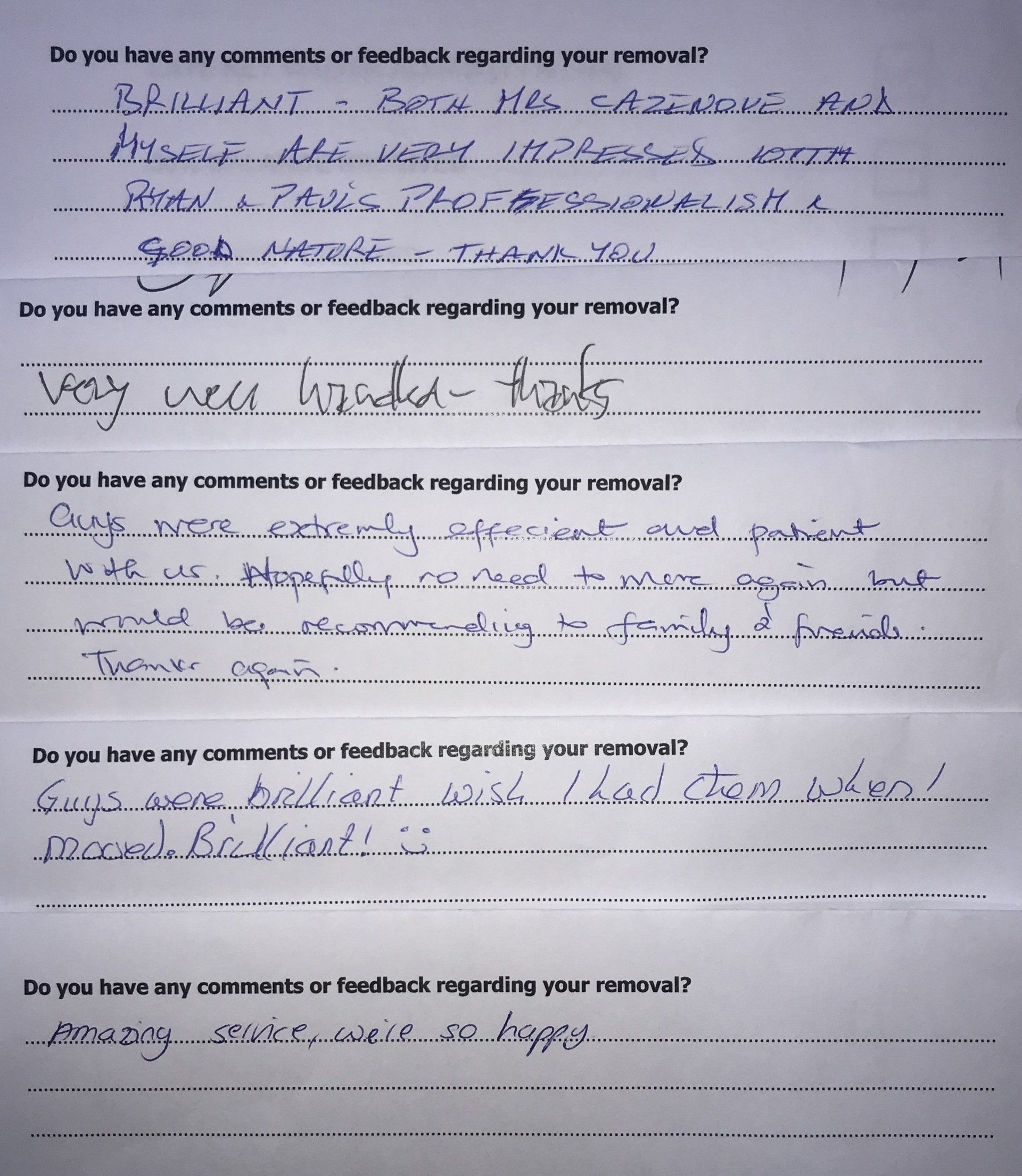 Removal reviews