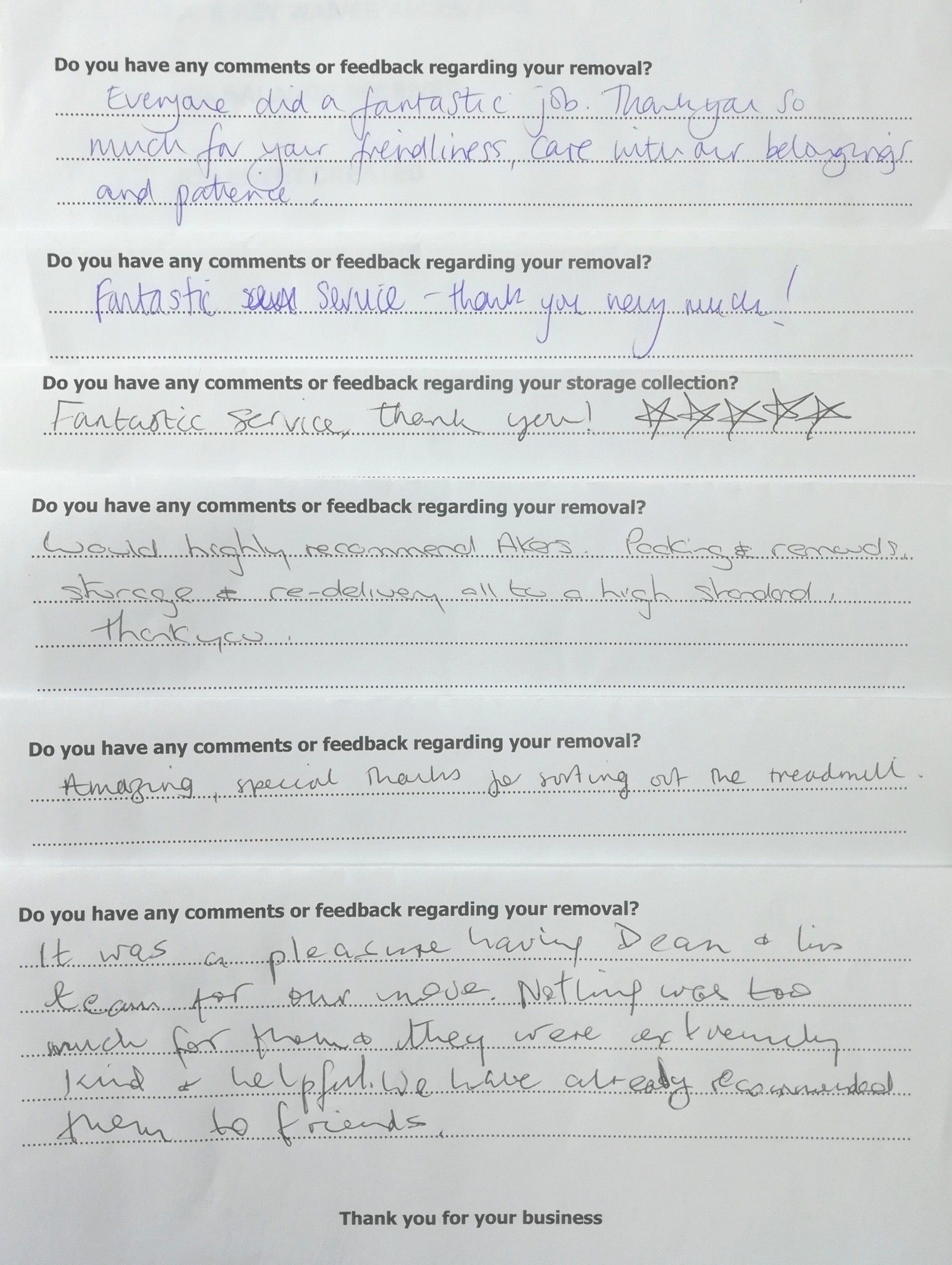 Removals reviews