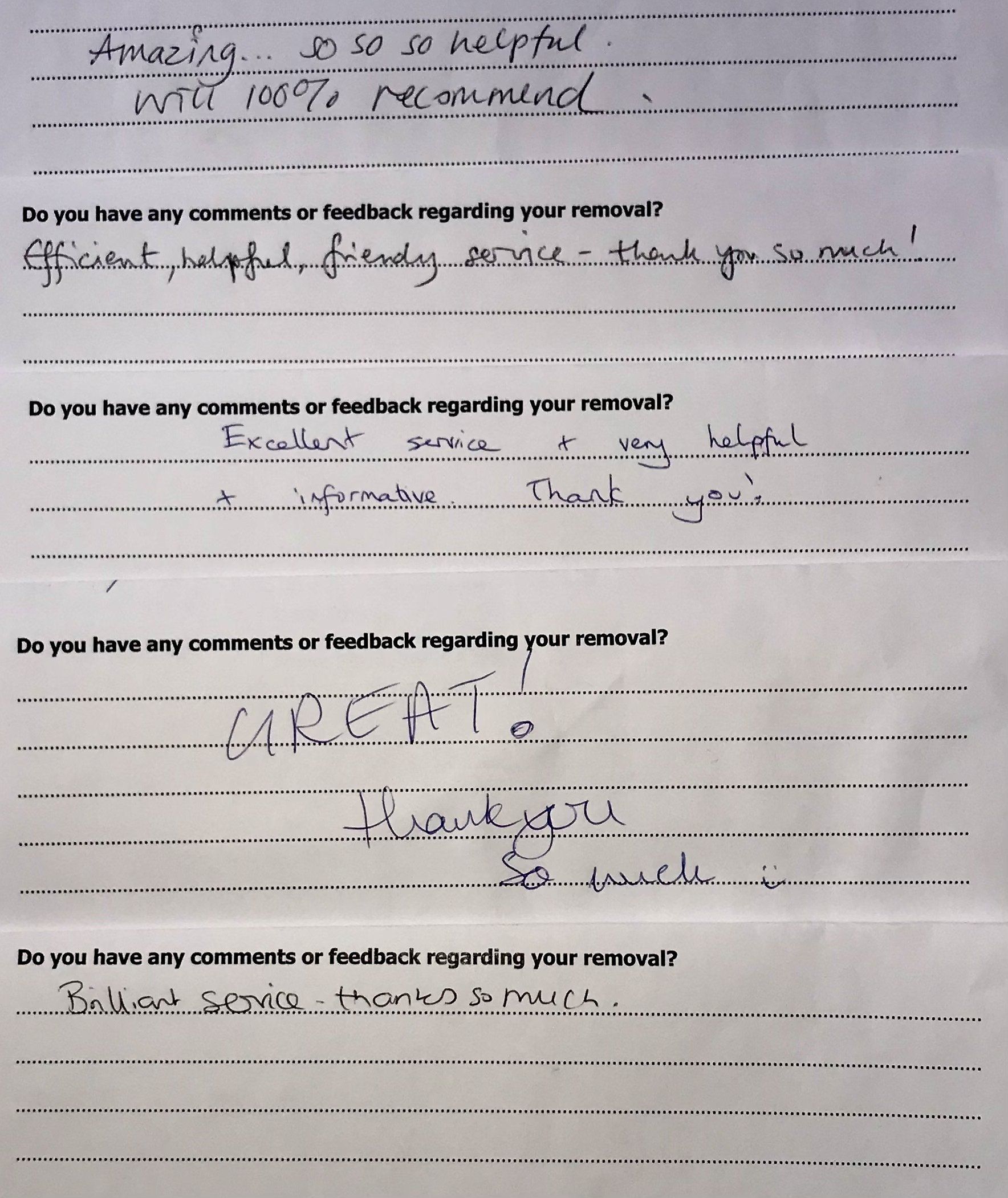 Removal reviews