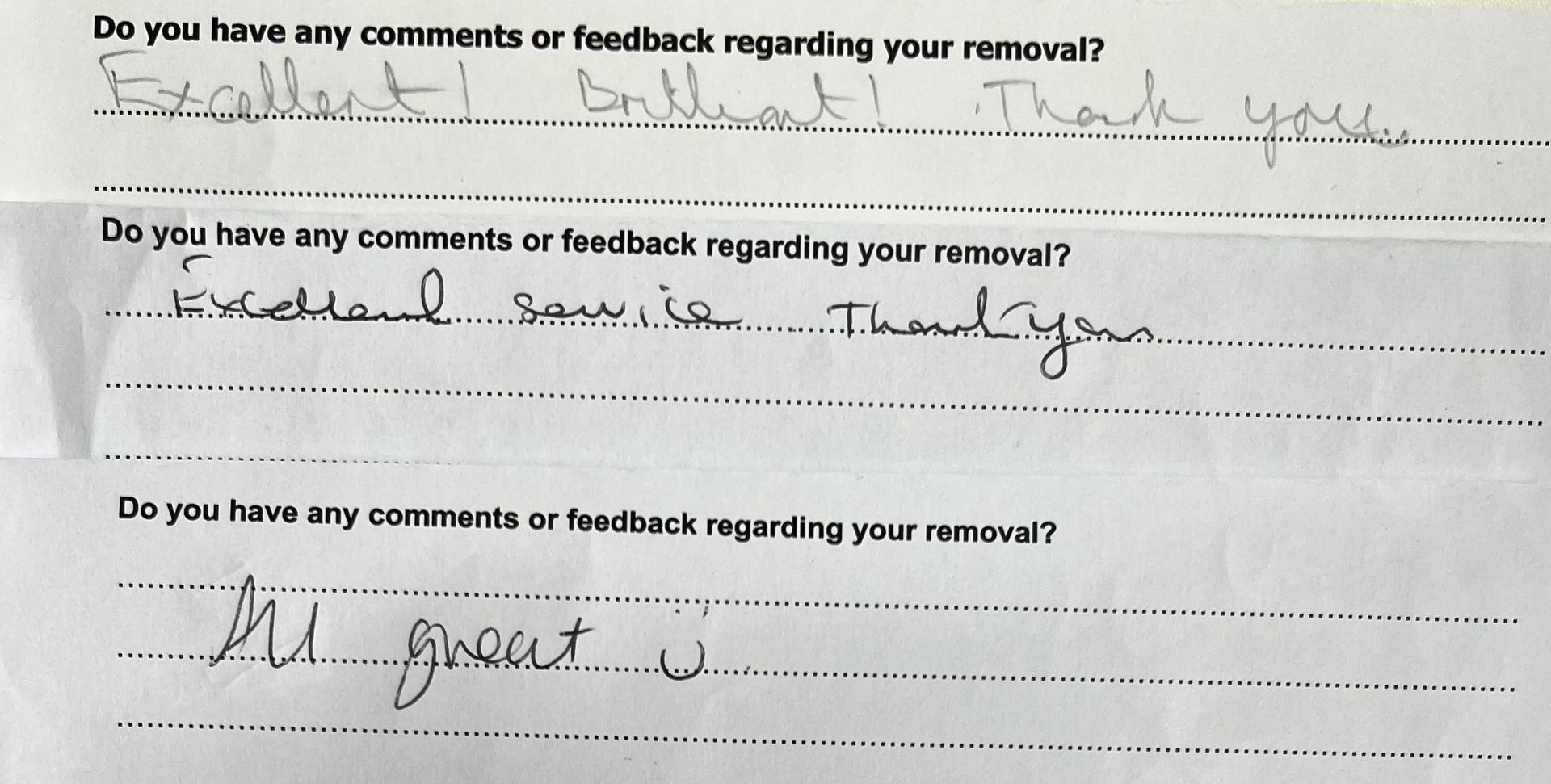 Removal Reviews