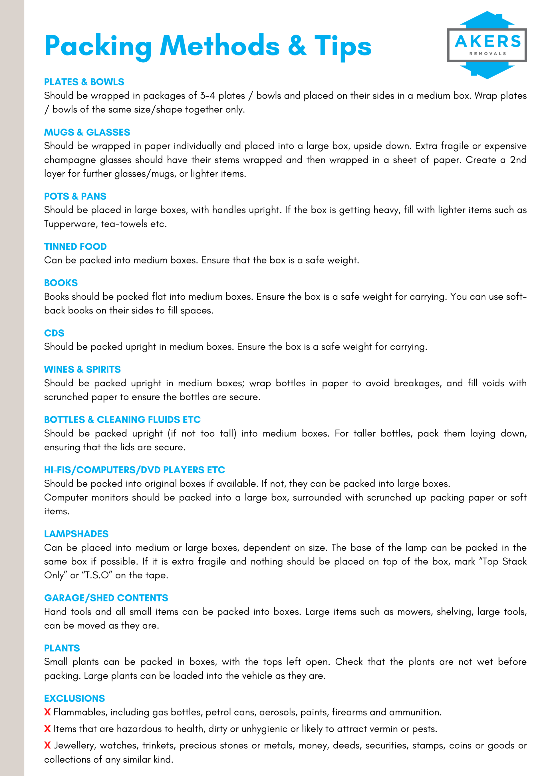 Akers packing guide Akers packing guide