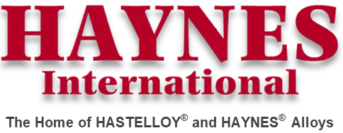 Haynes International logo featuring red text, representing producers of HASTELLOY and HAYNES alloys.