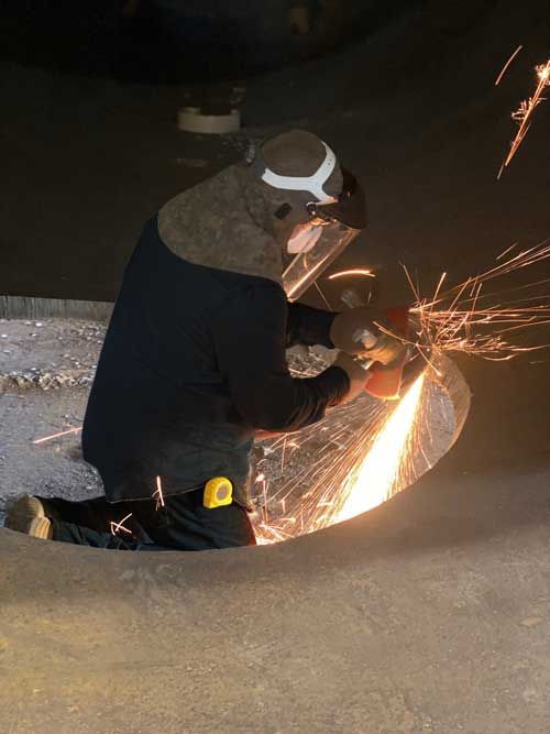 Pressure Vessel Fabrication - Grinding
