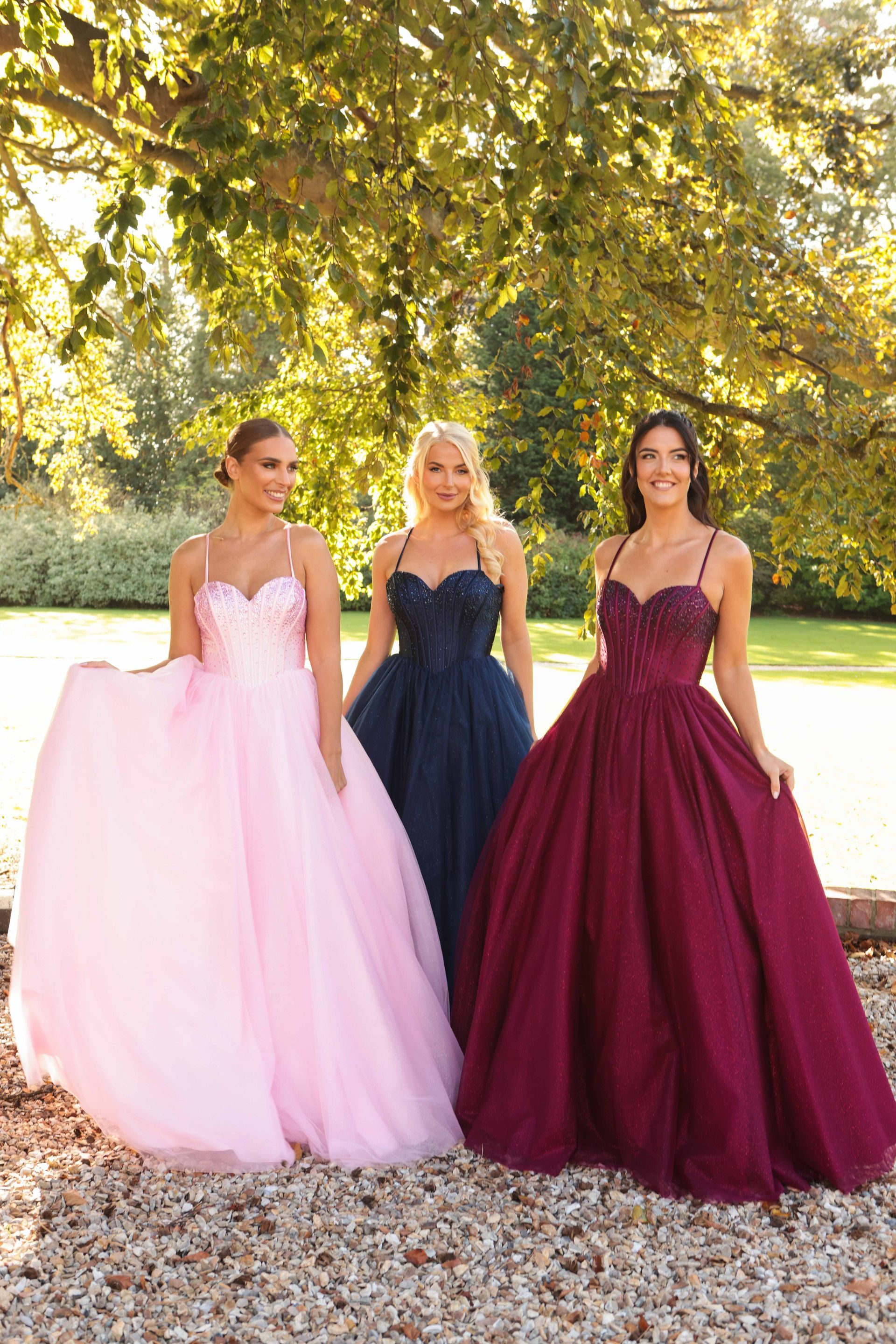 Navy, Burgundy, Pink
