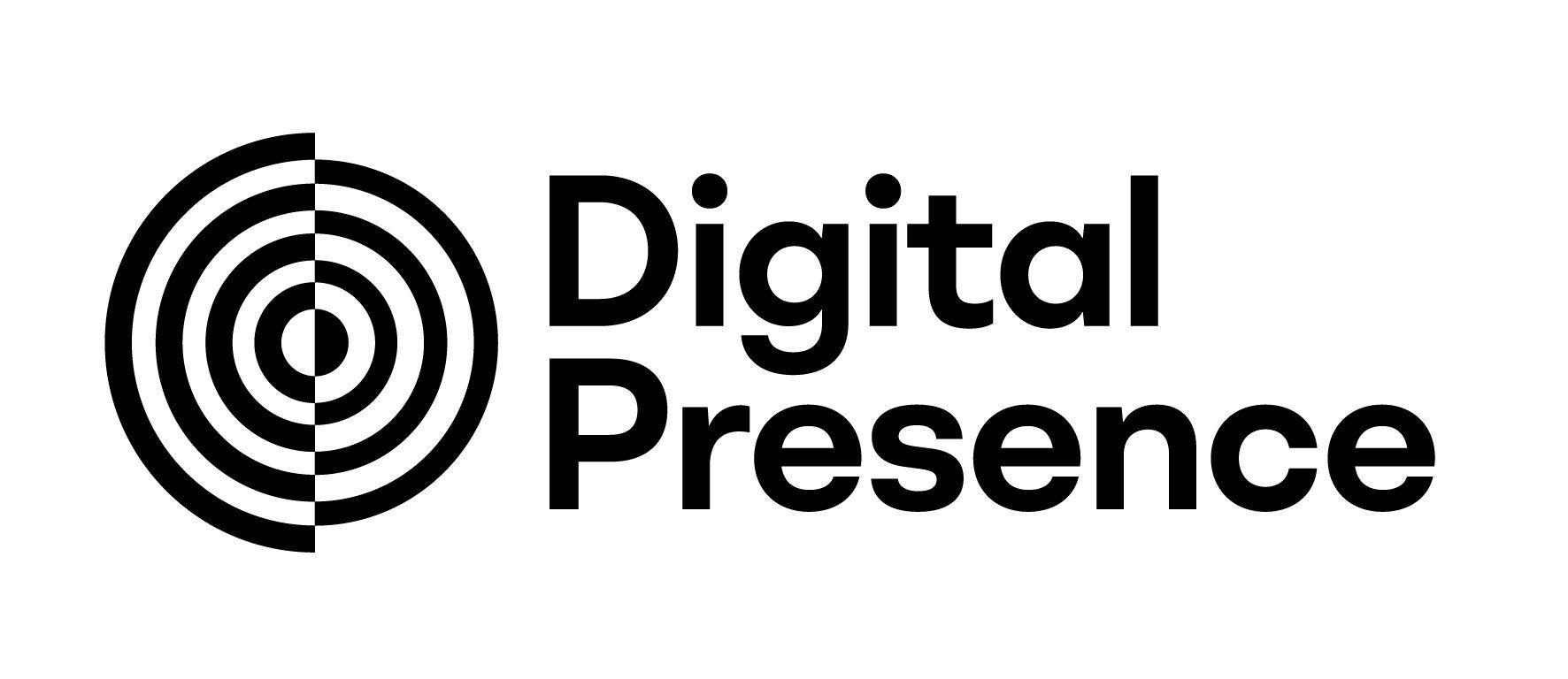 Web Design A black and white logo for digital presence with a target in the middle.