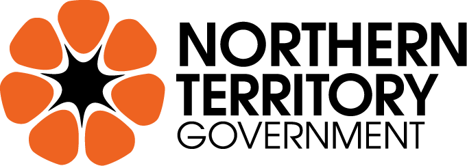 The Northern Territory Government logo featuring a stylized orange sturt's desert rose flower next to black text.