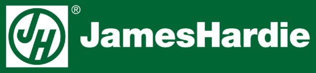 A green and white logo for jameshardie
