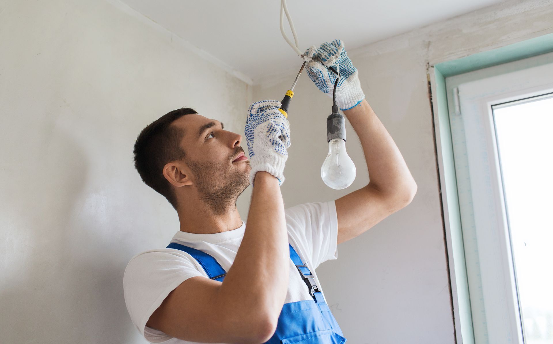 Installing Electrical Wiring on a Ceiling