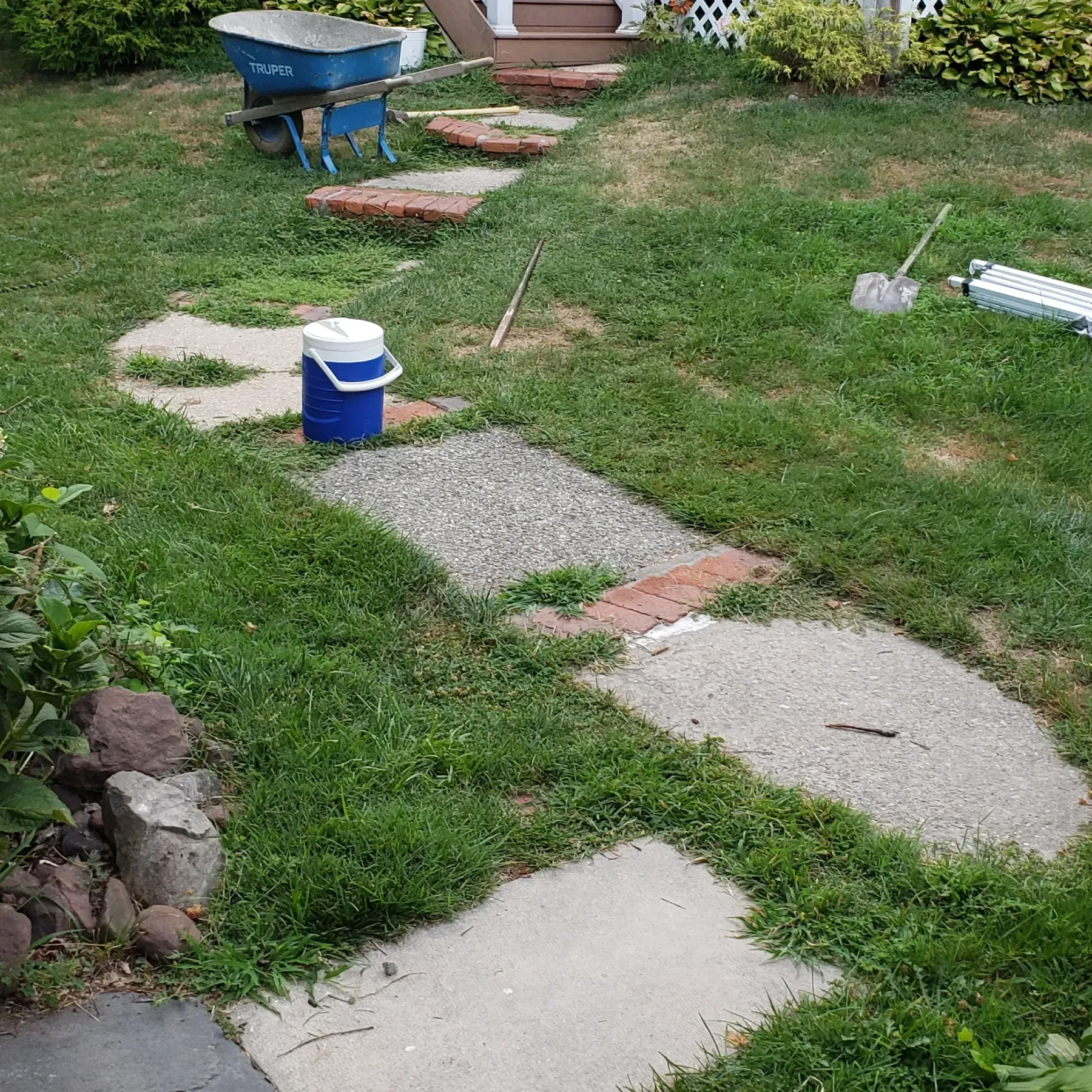 Before image of concrete walkway by Micciche Construction, Bloomfield, NJ.