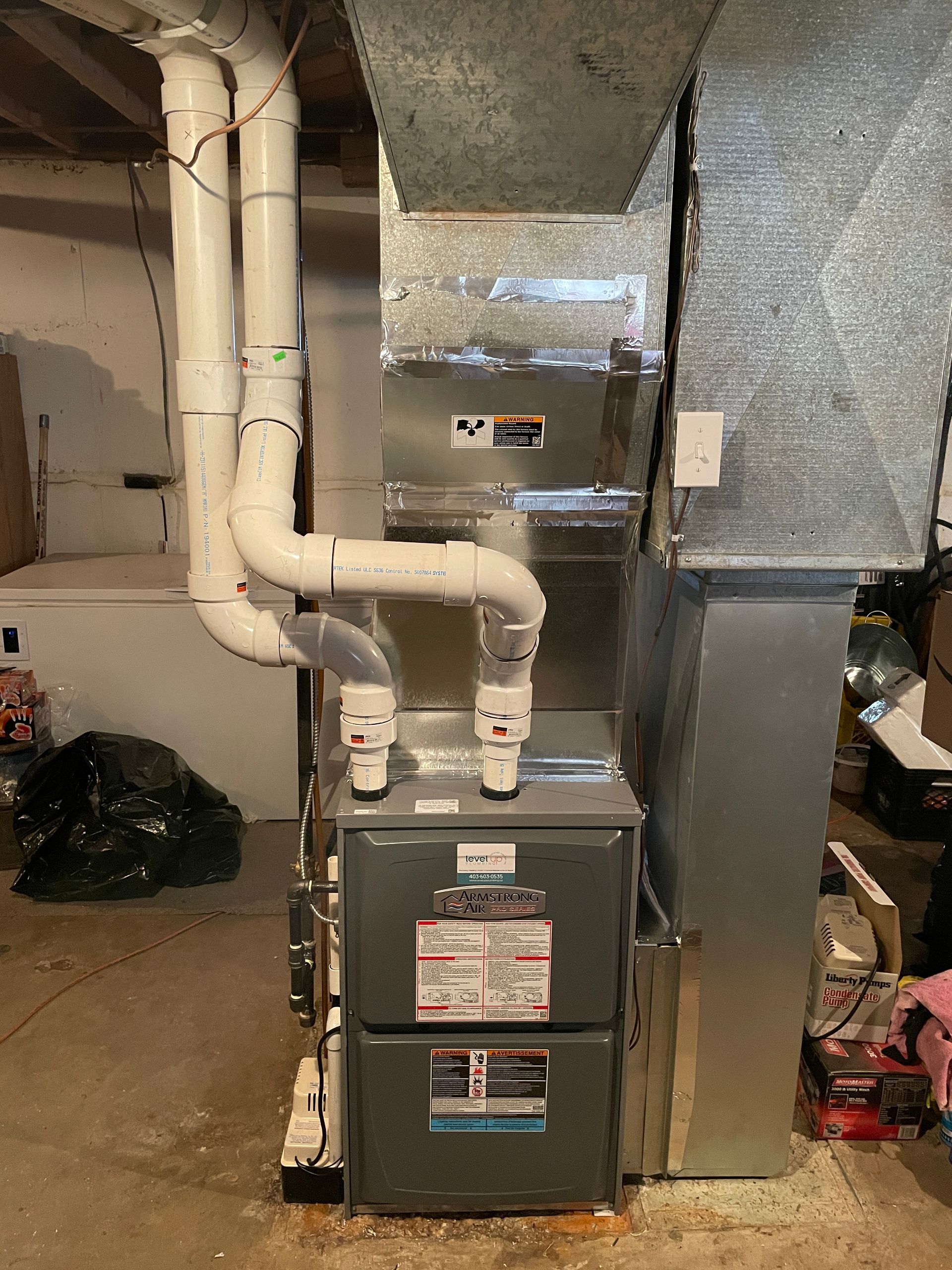 A furnace installed by Level Up