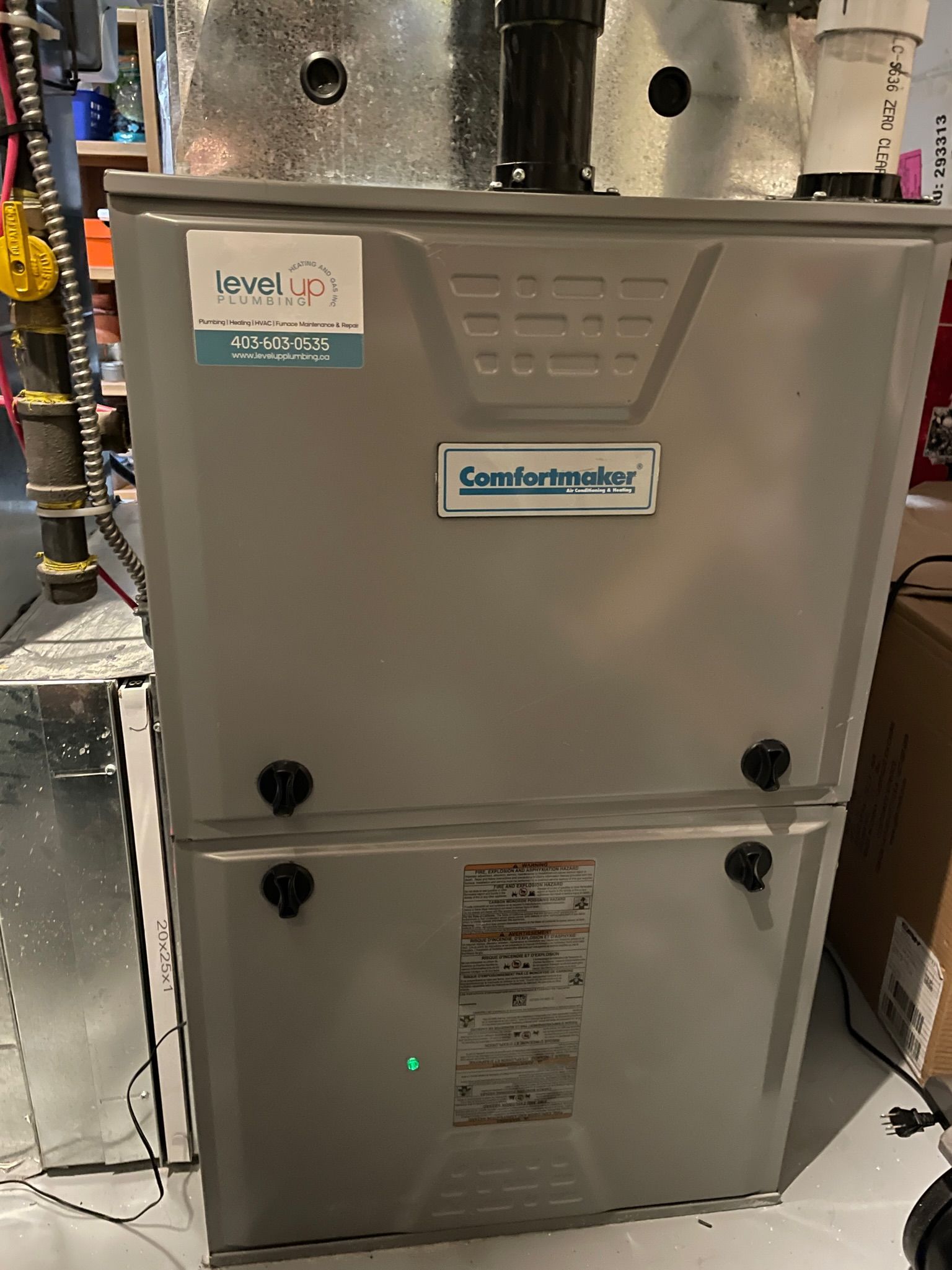 Expert Furnace Installation Services In Okotoks - A new furnace installed by a Level Up technician