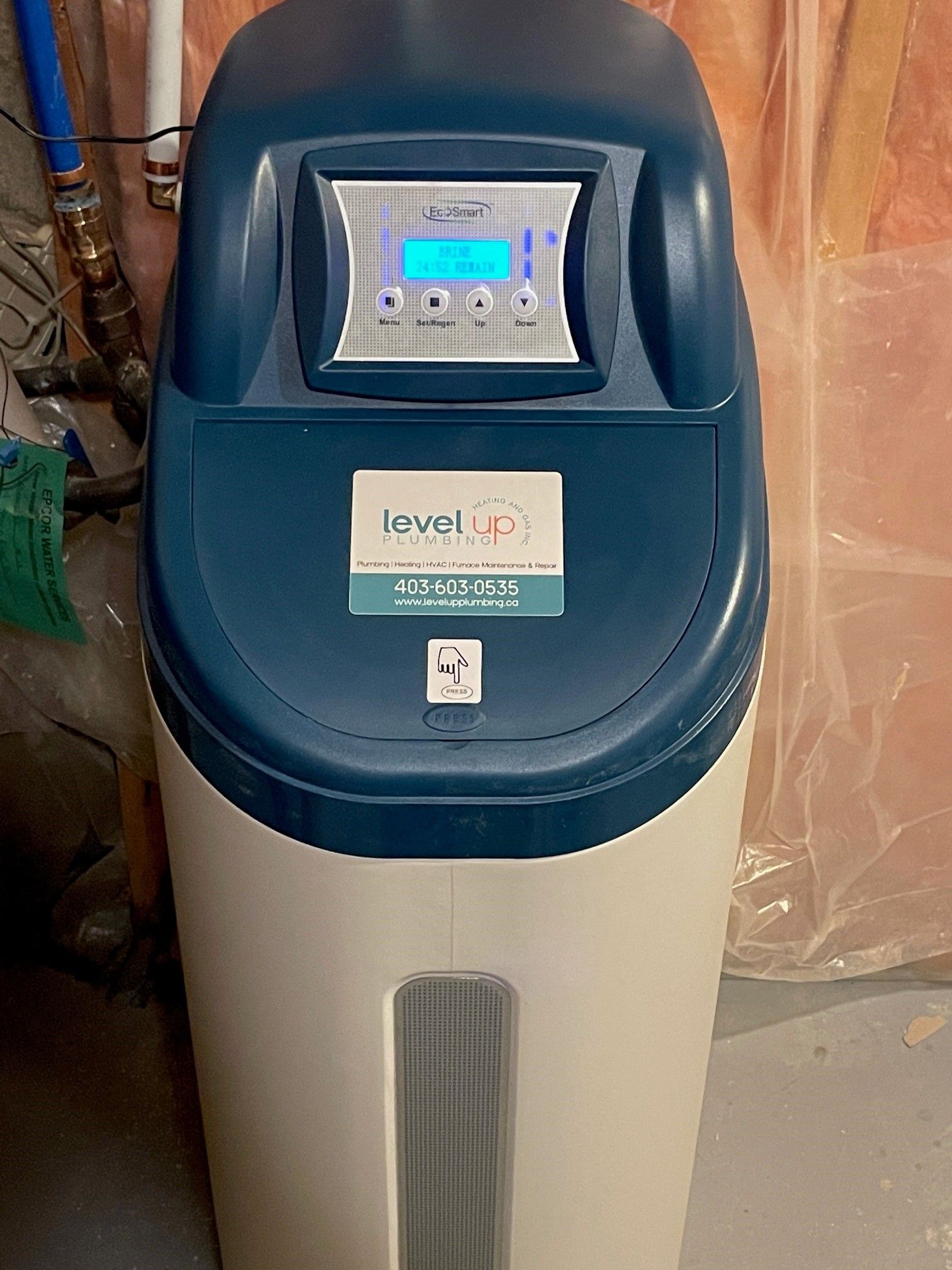 Revitalize Your Water Quality with Our Expert Water Softener Services In Okotoks - a water softener installed in Okotoks by Level Up