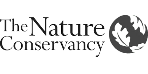 The Nature Conservancy logo, text and a stylized globe with an oak leaf.