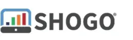 SHOGO logo with a small monitor icon and multicolored bar chart