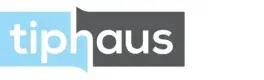 Tiphaus logo in light blue and dark gray text with a speech bubble shape.