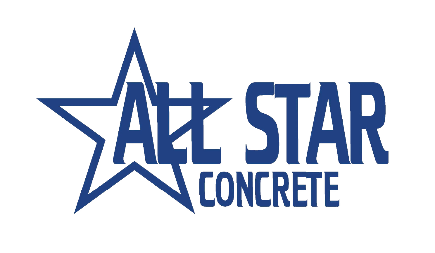 All Star Concrete logo with blue star and text on white background