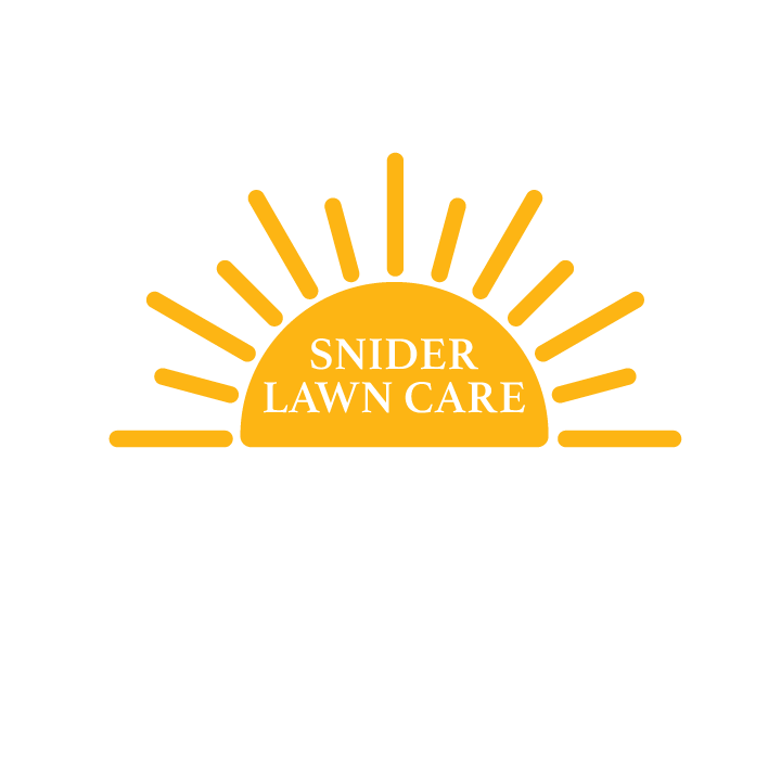 Orange sunburst logo reading “SNIDER LAWN CARE” on a white background