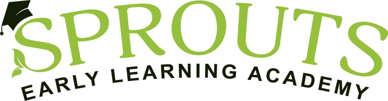 Sprouts Early Learning Academy logo with green sprout icon and black text on white background