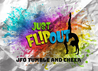 Just Fl!p Out- JFO Tumble and Cheer logo