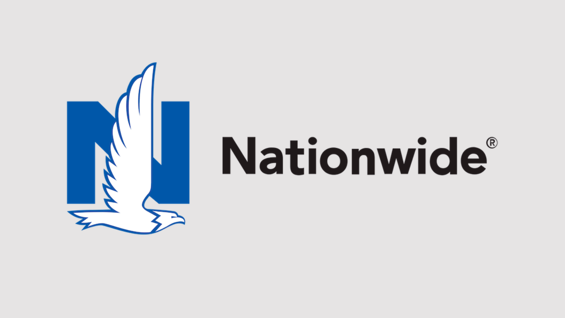 A blue and white logo for nationwide with an eagle on it.